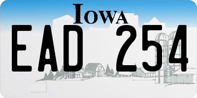 IA license plate EAD254