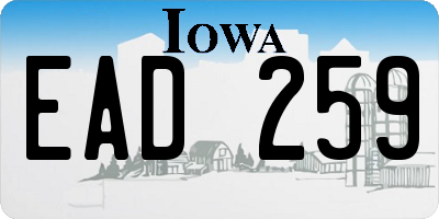 IA license plate EAD259