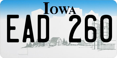 IA license plate EAD260