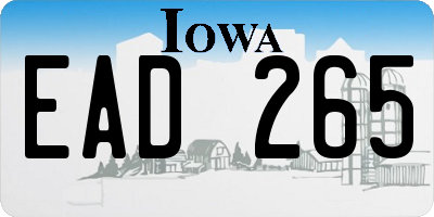 IA license plate EAD265