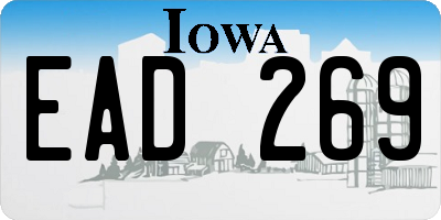 IA license plate EAD269