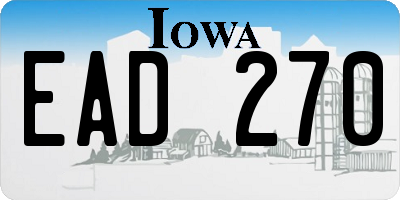 IA license plate EAD270