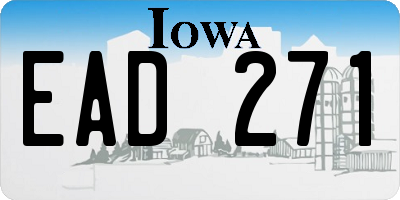 IA license plate EAD271