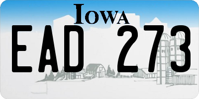 IA license plate EAD273