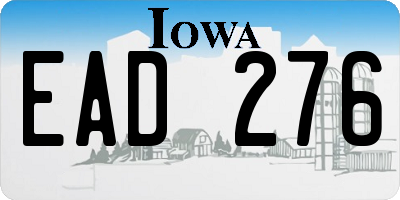 IA license plate EAD276