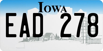 IA license plate EAD278