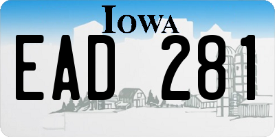 IA license plate EAD281