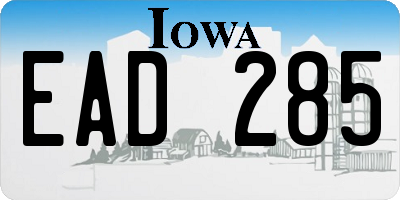 IA license plate EAD285