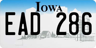 IA license plate EAD286