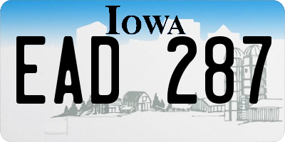 IA license plate EAD287