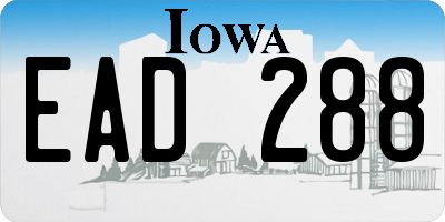 IA license plate EAD288