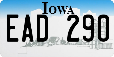 IA license plate EAD290