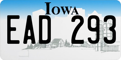 IA license plate EAD293