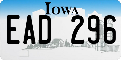 IA license plate EAD296