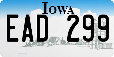 IA license plate EAD299