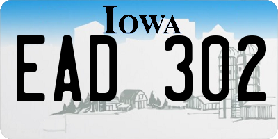 IA license plate EAD302