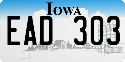 IA license plate EAD303