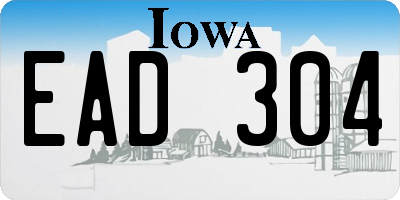 IA license plate EAD304