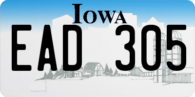 IA license plate EAD305