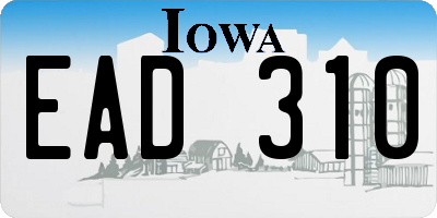 IA license plate EAD310