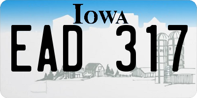 IA license plate EAD317