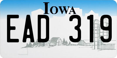 IA license plate EAD319