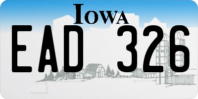 IA license plate EAD326