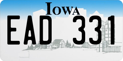 IA license plate EAD331
