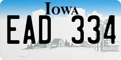 IA license plate EAD334