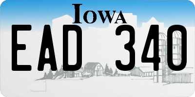 IA license plate EAD340