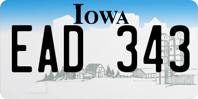 IA license plate EAD343