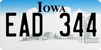 IA license plate EAD344