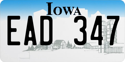 IA license plate EAD347