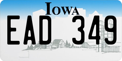 IA license plate EAD349