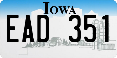 IA license plate EAD351