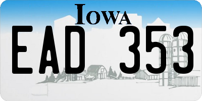 IA license plate EAD353