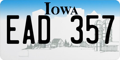 IA license plate EAD357