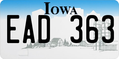 IA license plate EAD363
