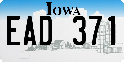 IA license plate EAD371