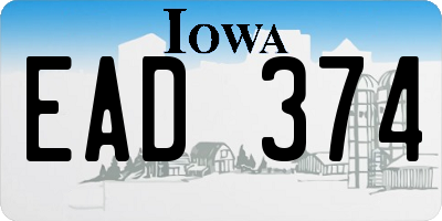 IA license plate EAD374