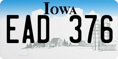 IA license plate EAD376