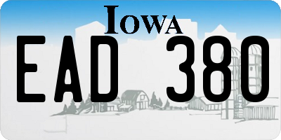 IA license plate EAD380