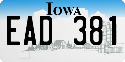 IA license plate EAD381