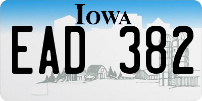 IA license plate EAD382