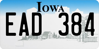 IA license plate EAD384