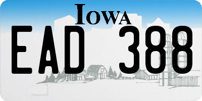 IA license plate EAD388