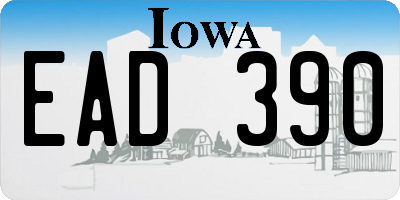 IA license plate EAD390