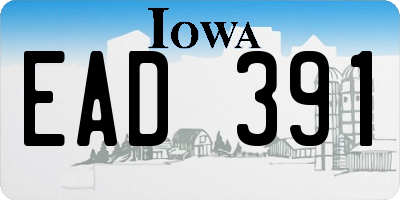 IA license plate EAD391