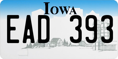 IA license plate EAD393