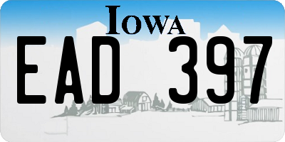 IA license plate EAD397